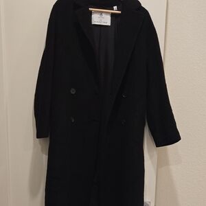 Black Double-Breast Slouch Coat